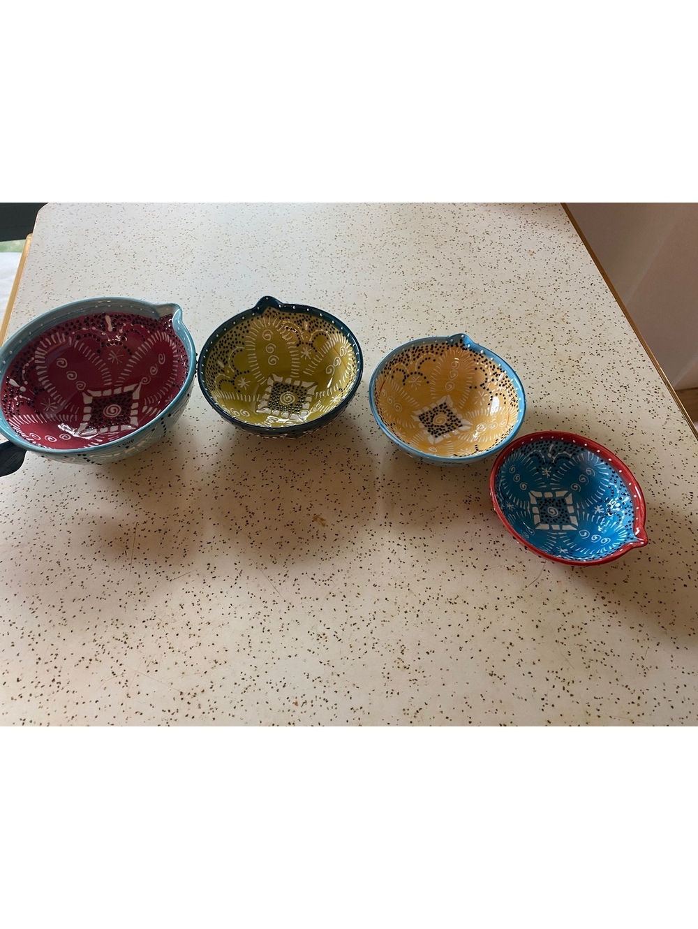 Anthropologie ceramic boho measuring cups